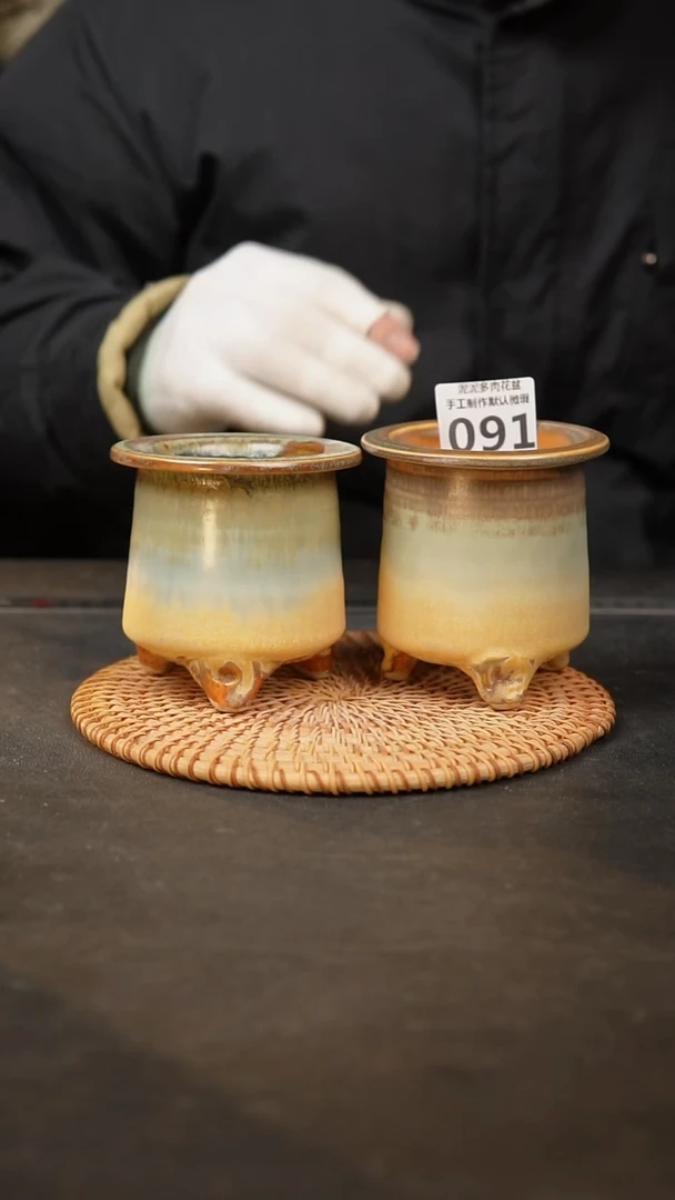 【闪购商品】瓷片091泥泥手工花盆