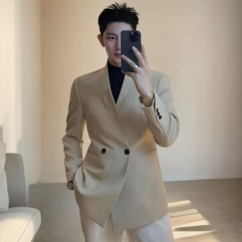 青果领西装外套男款2025新款修身结婚正装礼服高级感商务休闲西服