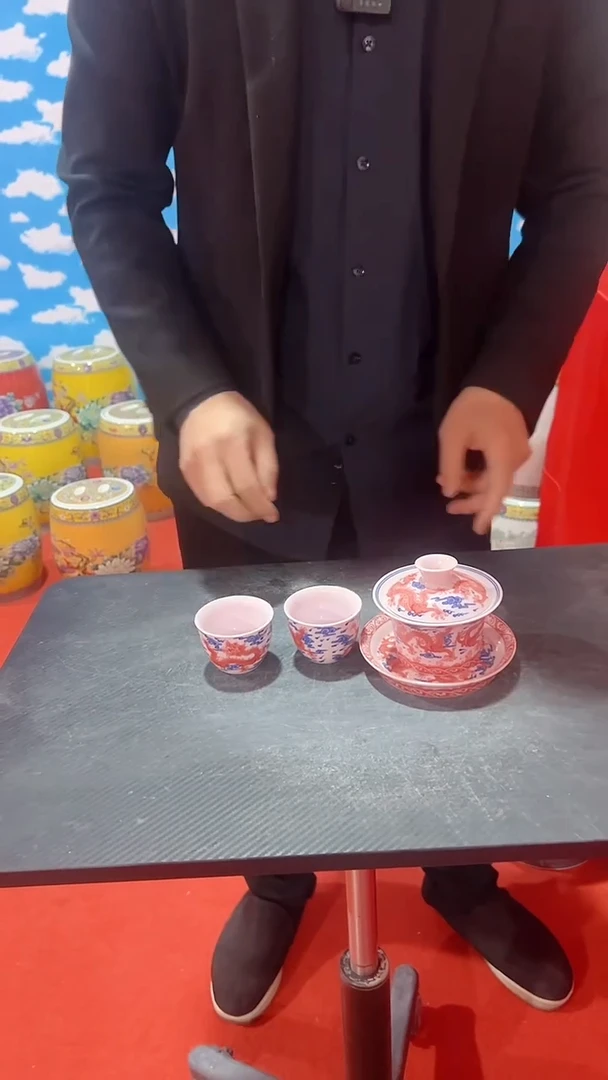 瓷片景德镇陶瓷盖碗 龙