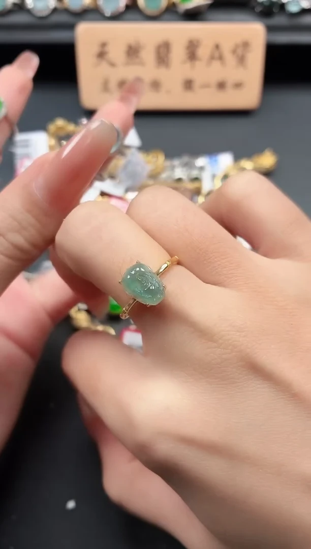 银S925镶嵌戒指翡翠11