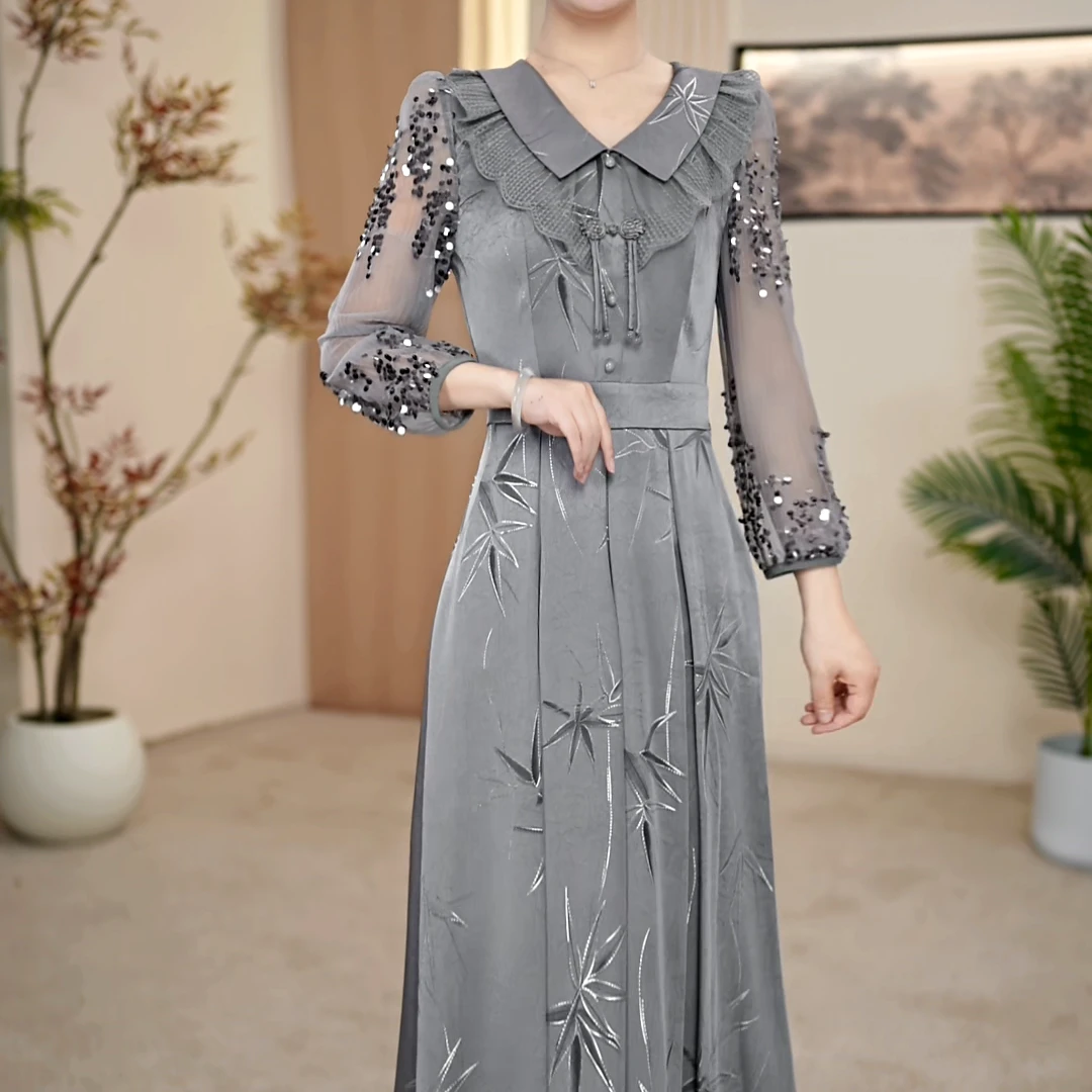 【宸锦女装】2529春季新款连衣裙超显瘦气质高端收腰气质时尚洋气