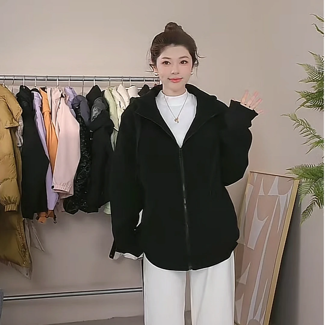 【薇薇专属】秋冬休闲拉链连帽百搭上衣56