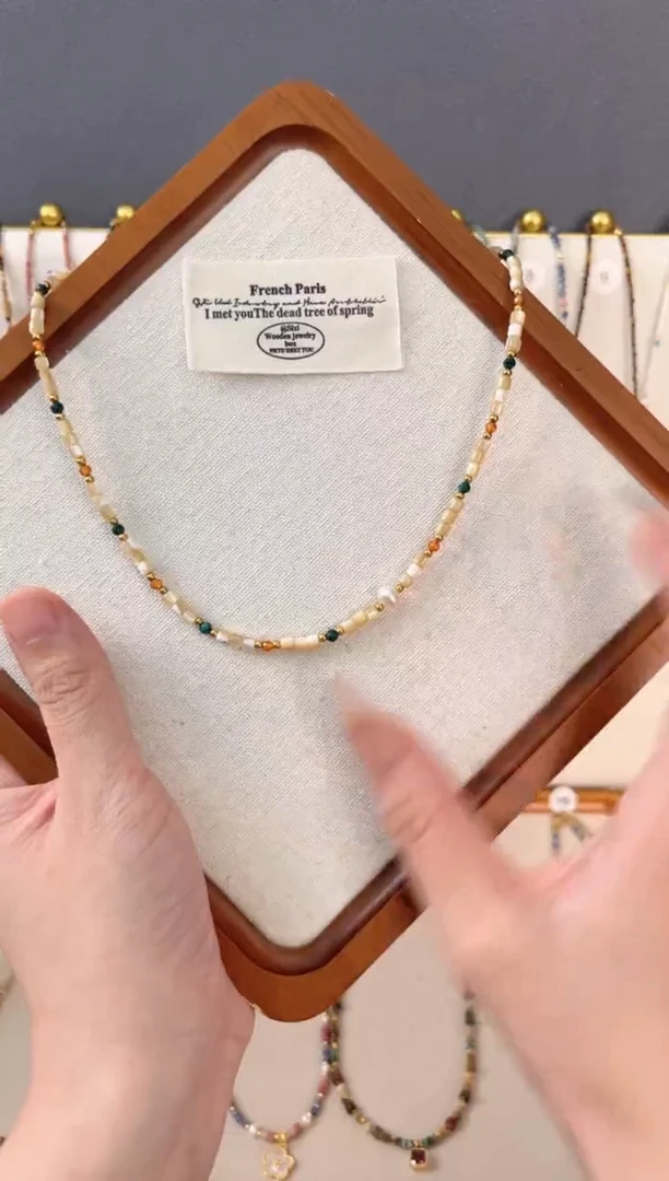 石英质玉钛钢项链15号