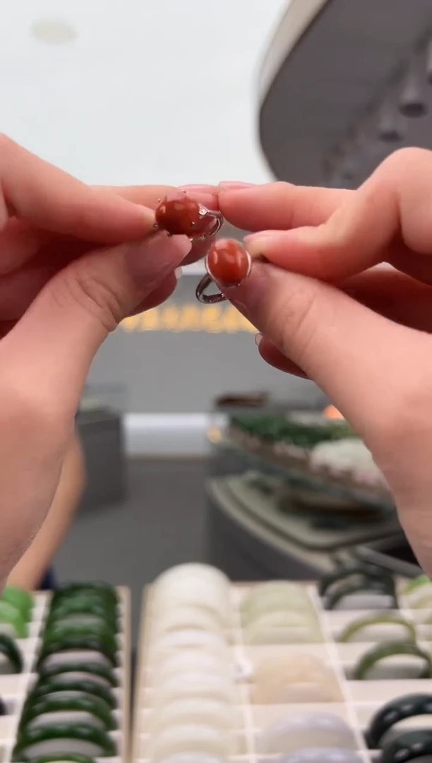 银S925镶嵌南红玛瑙戒指78