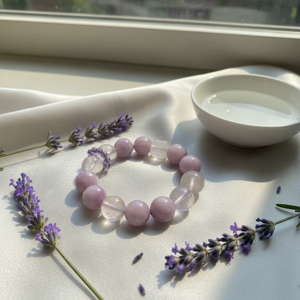 紫多宝与薰衣草紫水晶组合的百搭水晶手串