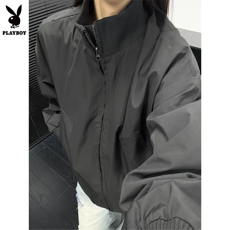 花花公子cleanfit短款工装夹克男款秋季三防立领冲锋衣美式外套