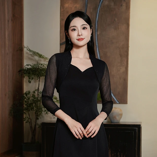 SUSSI/古色25夏商场同款连身立领长袖小坎肩夏日绝美日常外套