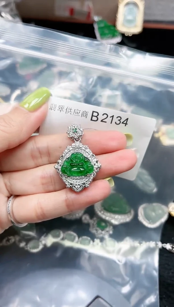 【闪购商品】翡翠颈饰未镶嵌赠皮绳2134