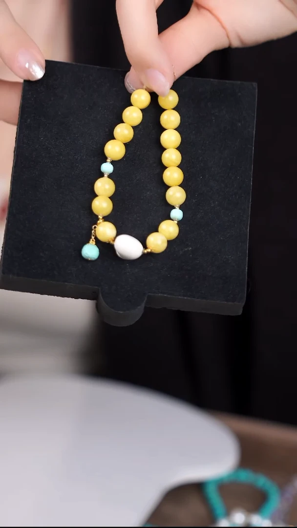 手链蜜蜡18K金镶嵌@