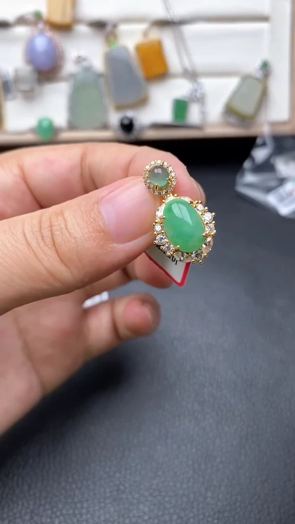 银S925镶嵌戒指翡翠1