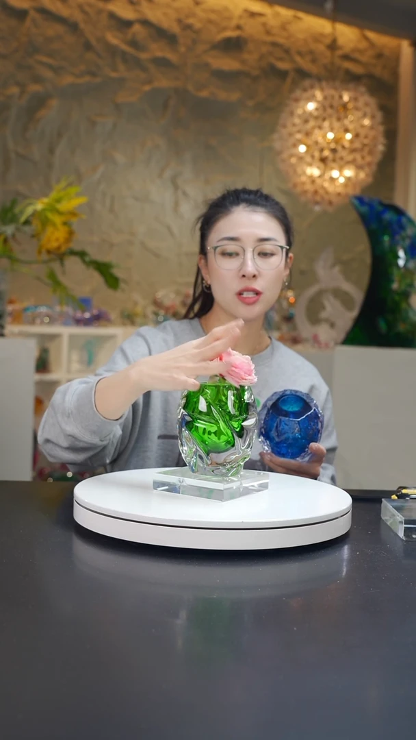 手工艺品琉璃祖母绿设计款香薰瓶