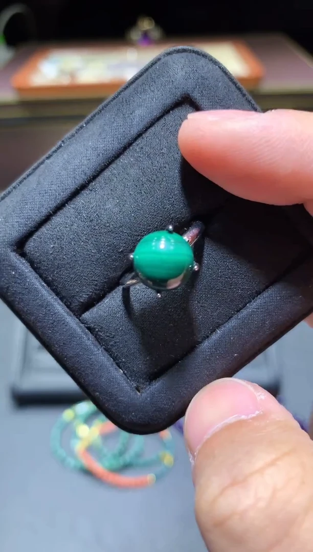 【闪购商品】孔雀石戒指未镶嵌H04【多样性发其一】