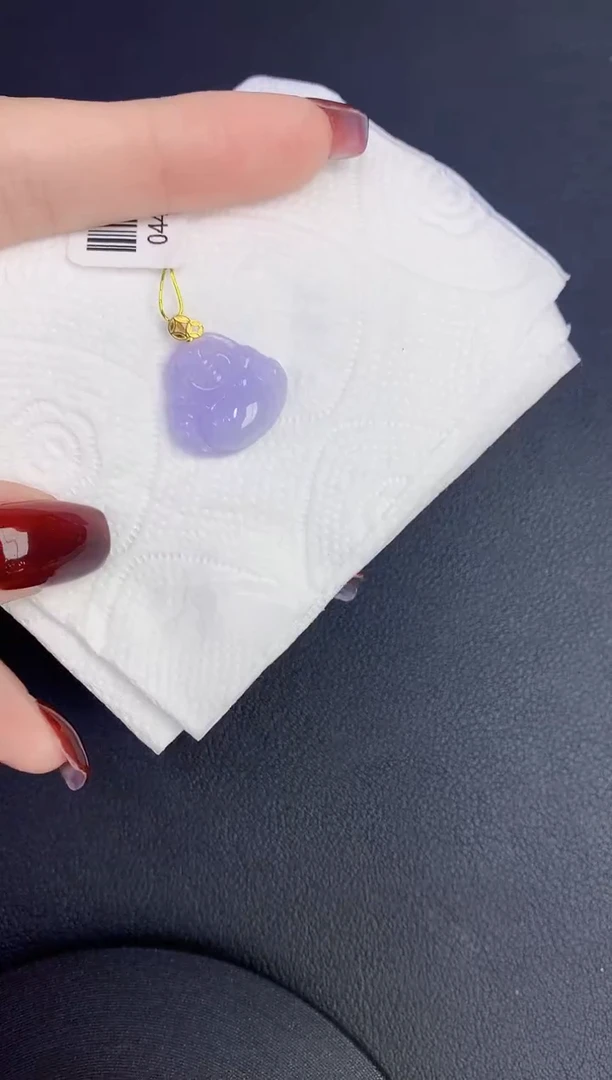 颈饰18K金镶嵌翡翠缅甸天然翡翠A货