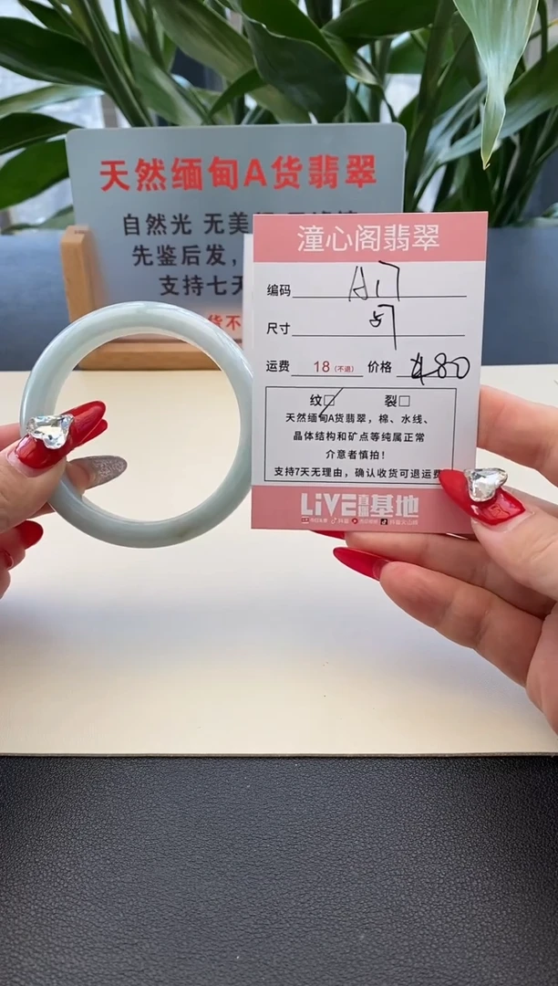 未镶嵌手镯翡翠57圈口编码A17