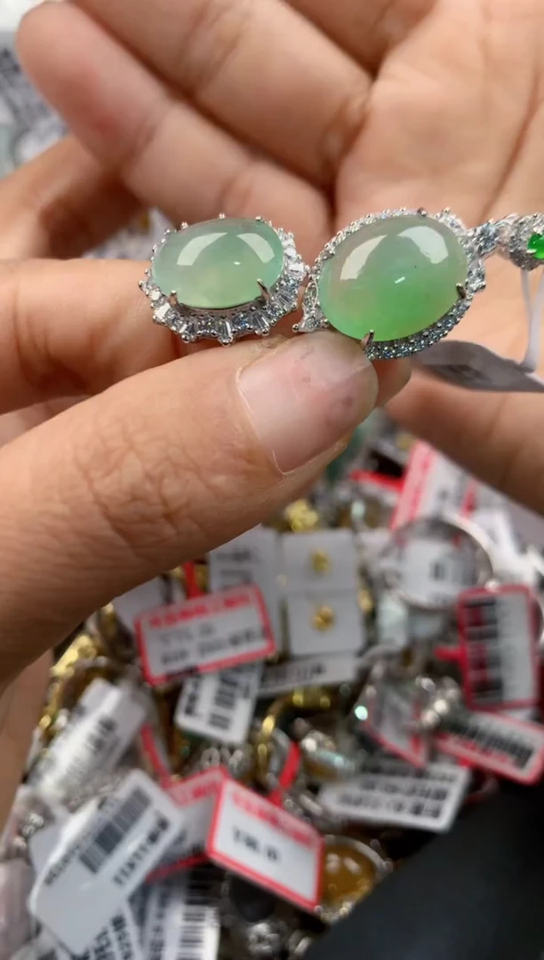 银S925镶嵌戒指翡翠111----10