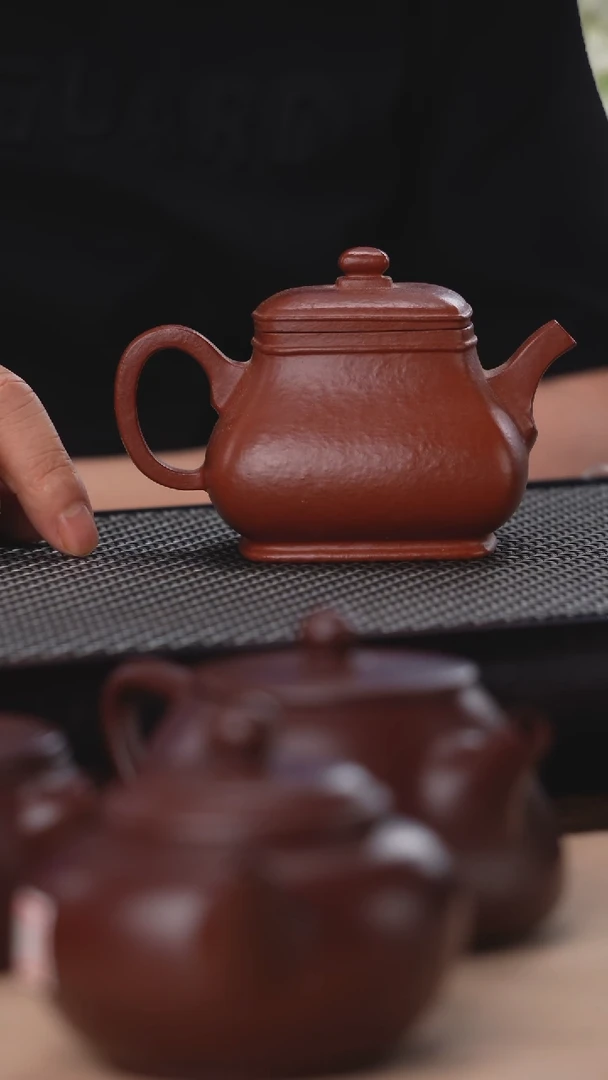 茶壶紫砂全手工朱泥方器