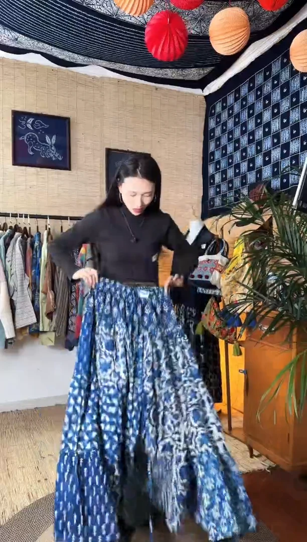 【闪购商品】设计师款蓝染裙子