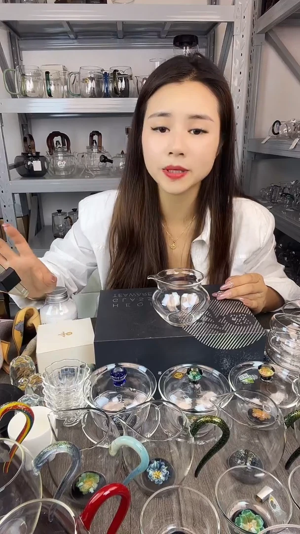 手工艺品玻璃禾器 天逸茶海 孤品