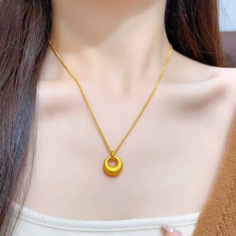 合金项链 高端拉丝如意环项链  （无礼盒）