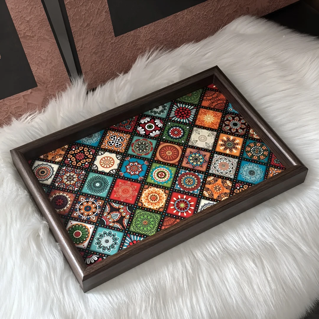波西米亚风摆件托盘玄关客厅创意置物盘珠宝首饰零食家用收纳盘HR