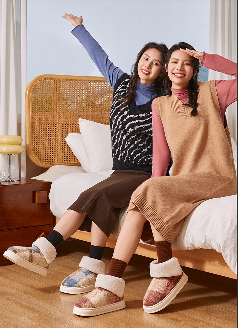 【PX】超舒服格子棉鞋