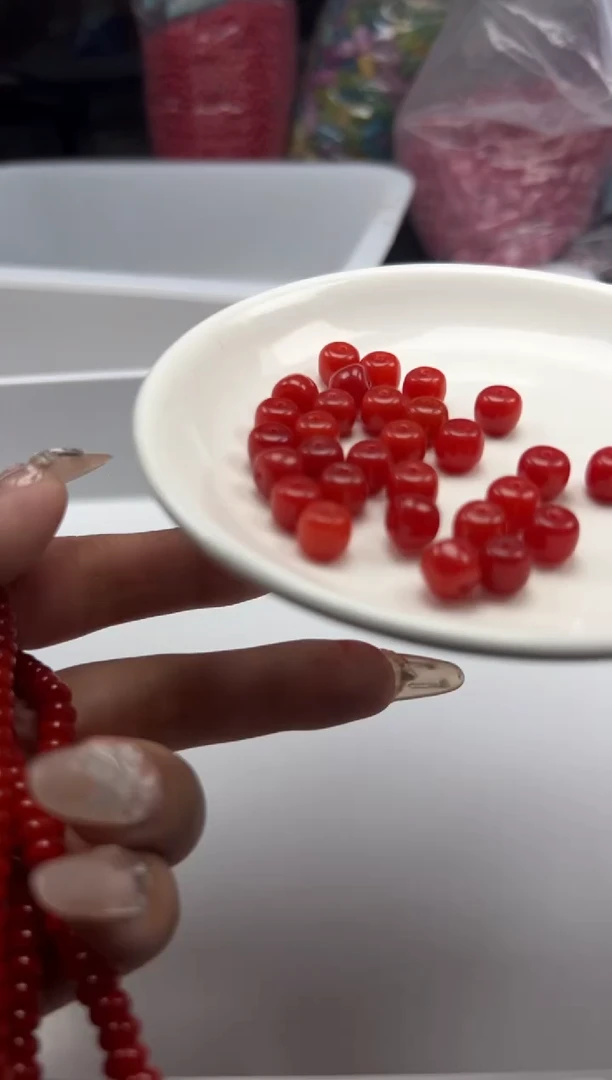 南红玛瑙未镶嵌颈饰w2255满肉南红老型8*7mm*30颗