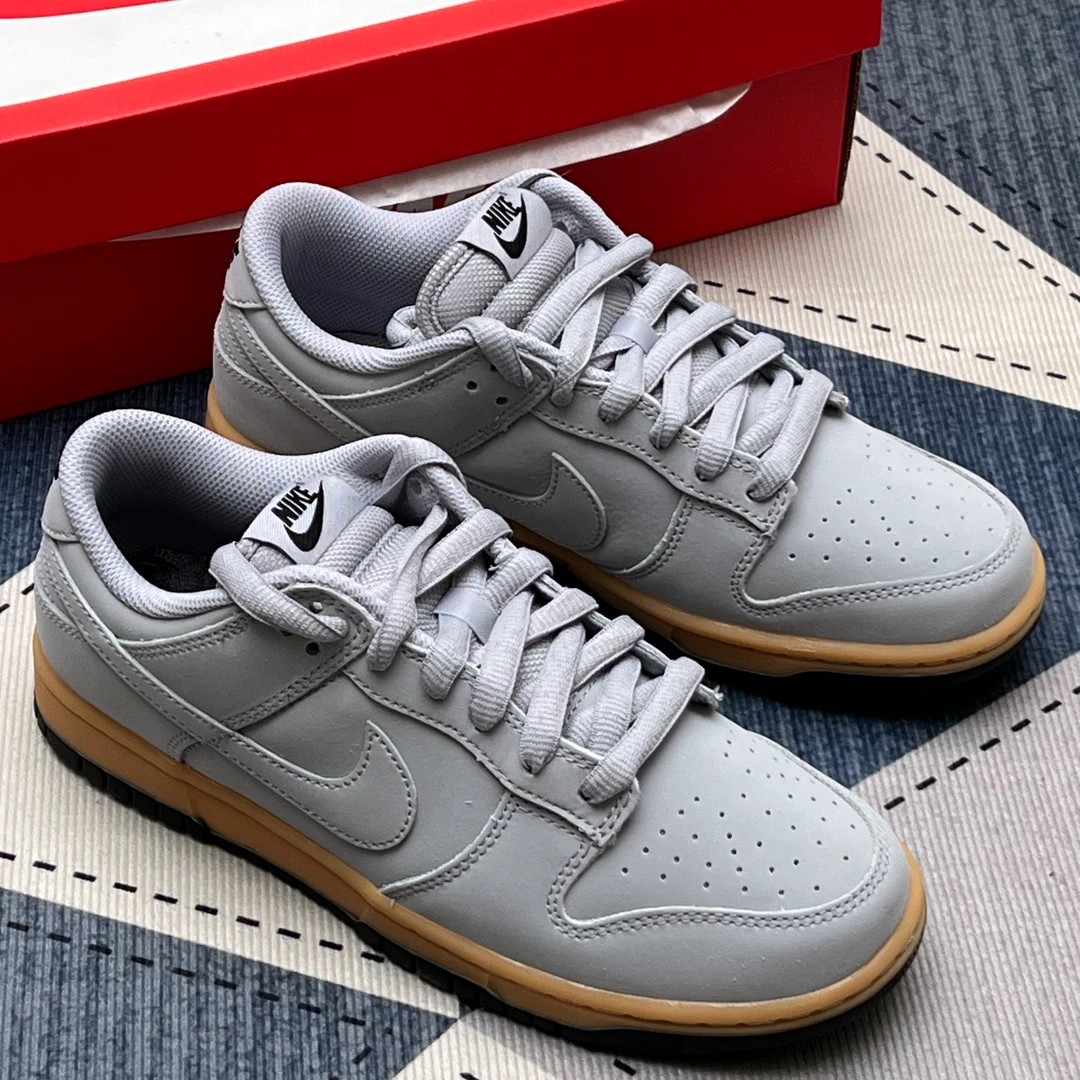NIKE耐克 Dunk Low Retro 男款低帮灰色百搭运动休闲板鞋官方正品