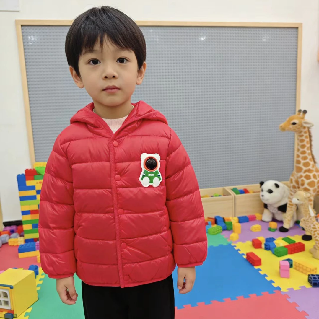 连帽休闲薄款羽绒服保暖婴儿卡通男女均可穿