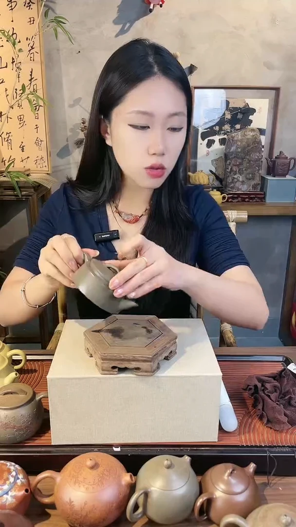 茶壶紫砂蟹壳青剑流大口汉瓦，容量120cc左右