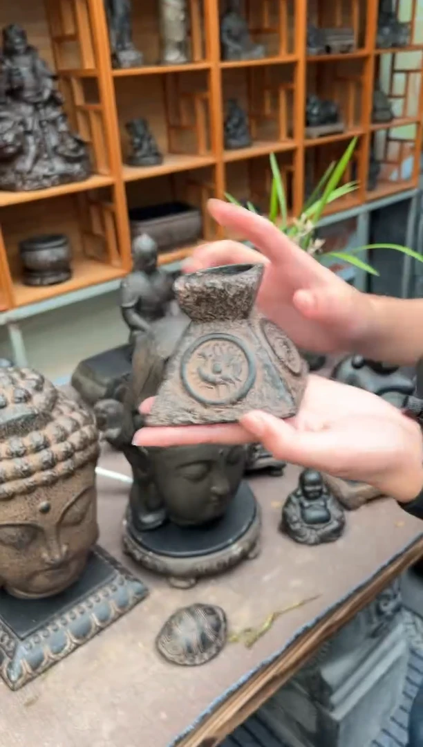 陶土【火山泥】四灵烛台