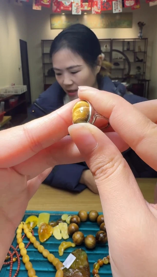 未镶嵌木变石（虎睛石）戒指多样性发一件 044