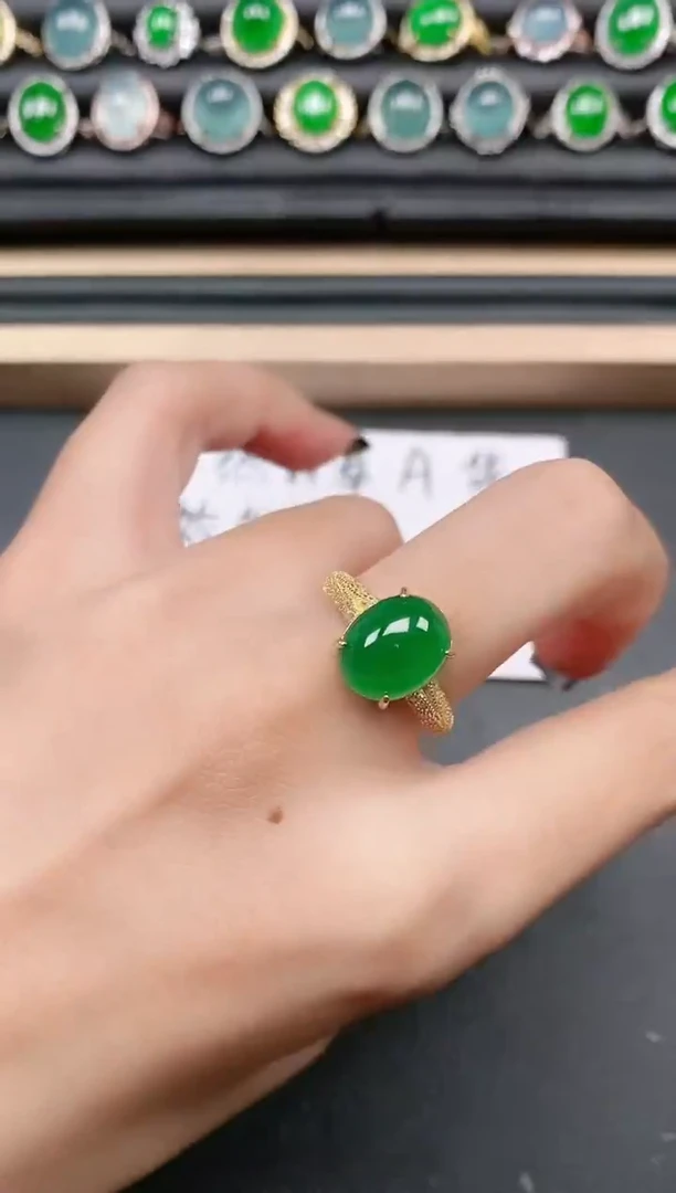 翡翠戒指银S925镶嵌11111