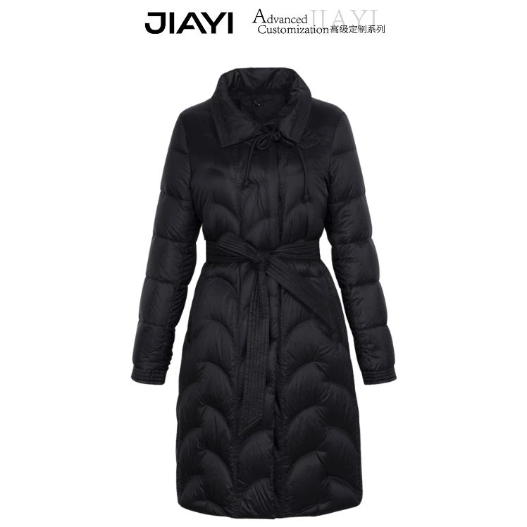 【嘉一】时尚洋气中国结中长款显瘦修身鹅绒服 JYD-22062