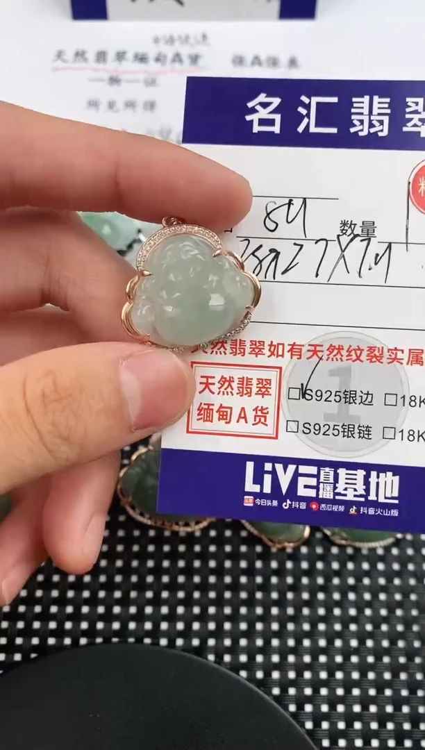 翡翠银S925镶嵌颈饰·