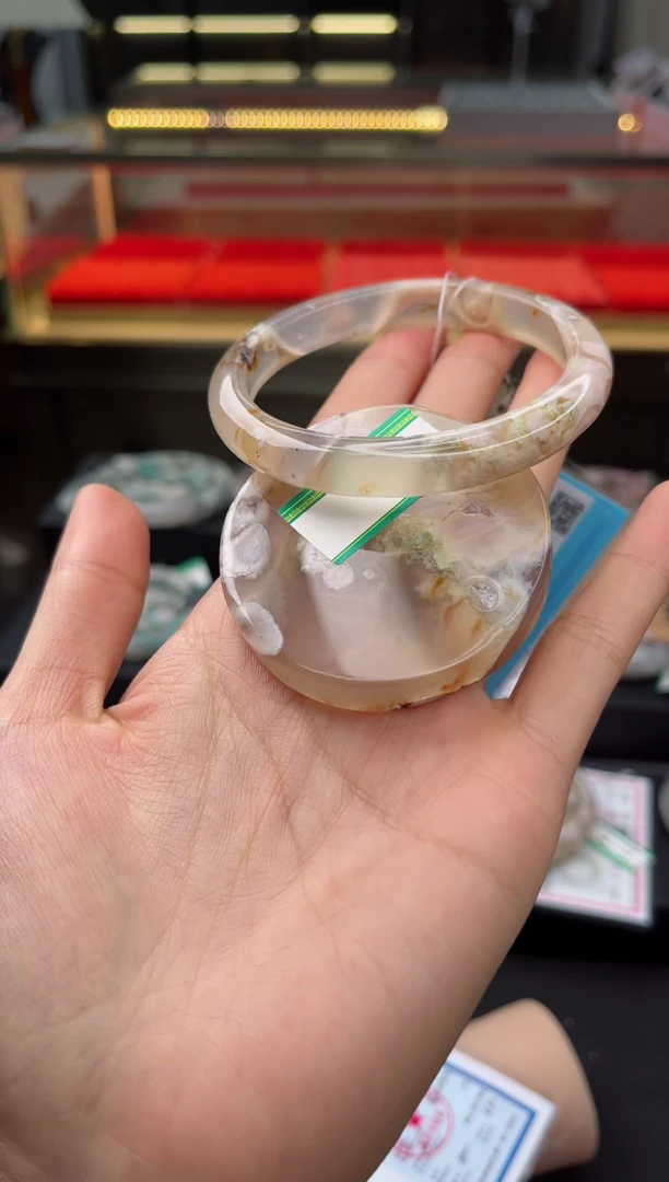 石英质玉手镯未镶嵌59圈口（赠送镯心）6284192