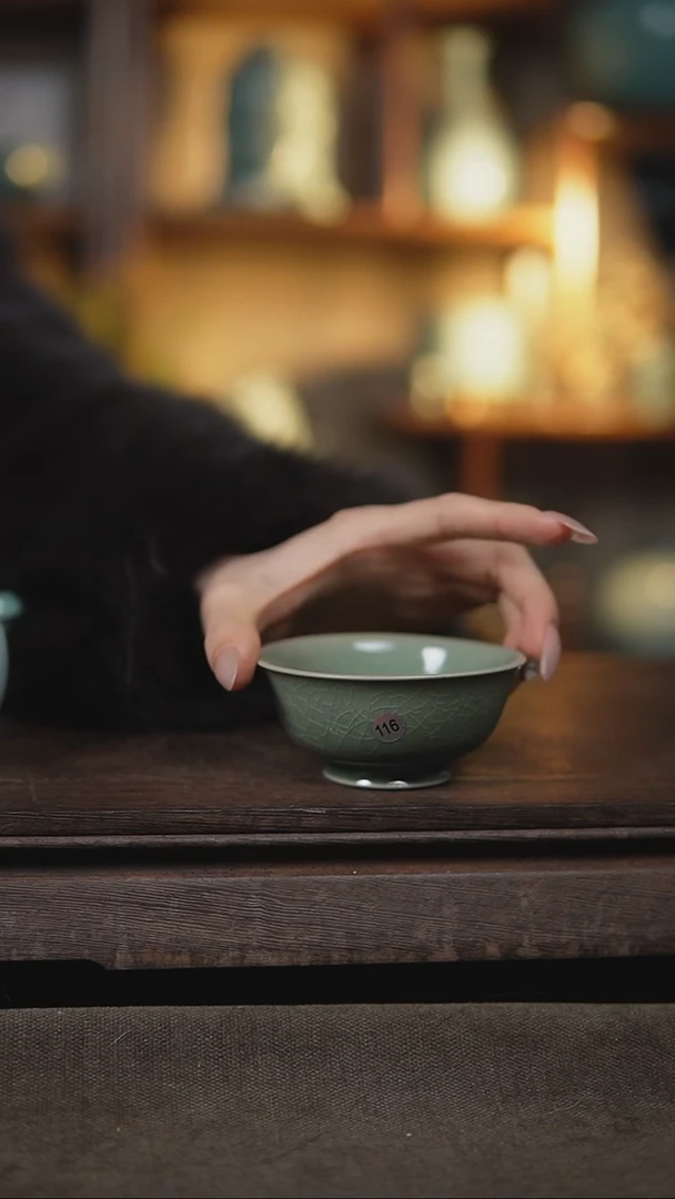 【闪购商品】杯仿古翡翠绿小故宫杯大瑕116