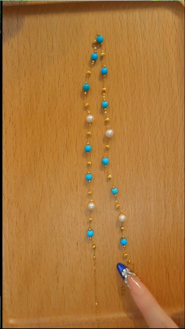 18K金镶嵌绿松石项链发货一件