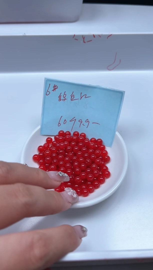 玛瑙/玉髓散珠未镶嵌C549 巴西鸽血红6mm60个9.9元