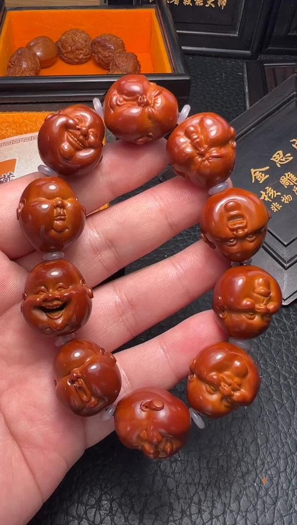 手串/手链橄榄核回血金思成本工铁核人生百态笑佛头手串