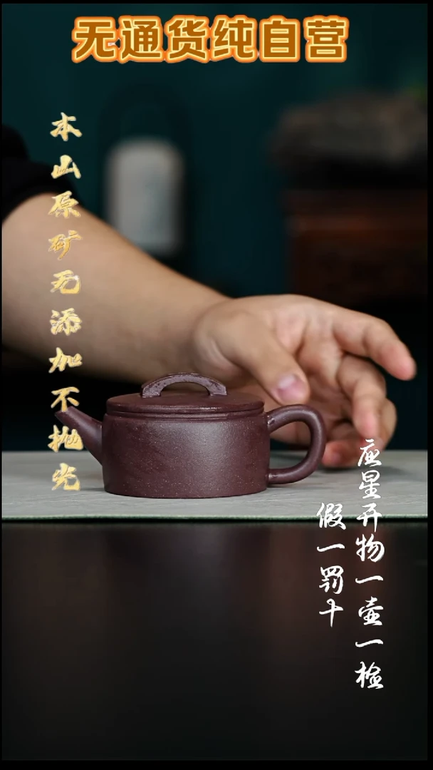 茶壶紫砂全砂革紫泥 汉瓦 190cc