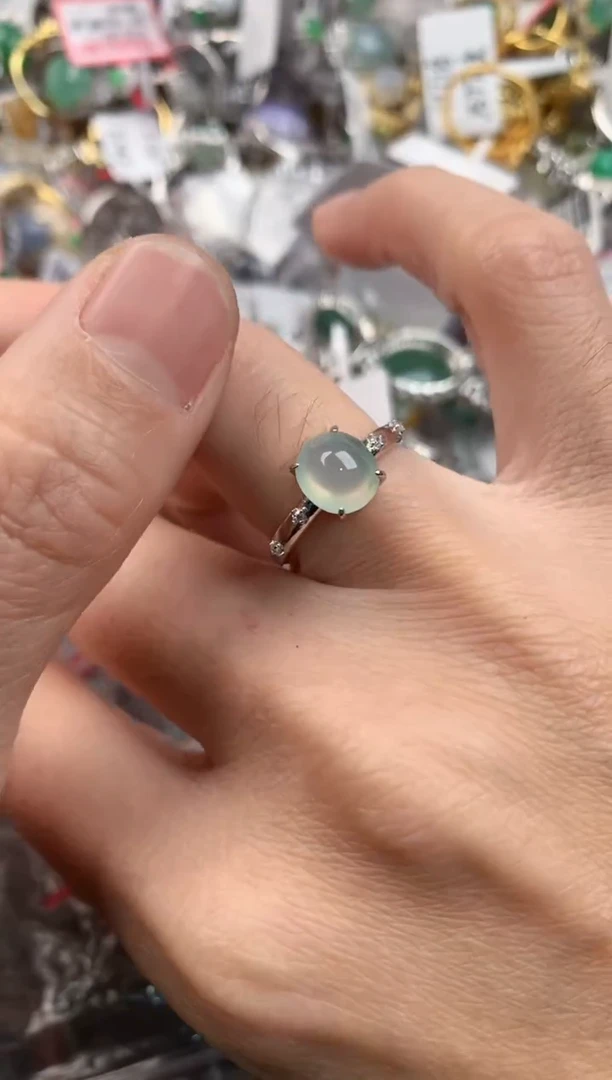银S925镶嵌戒指翡翠111    3