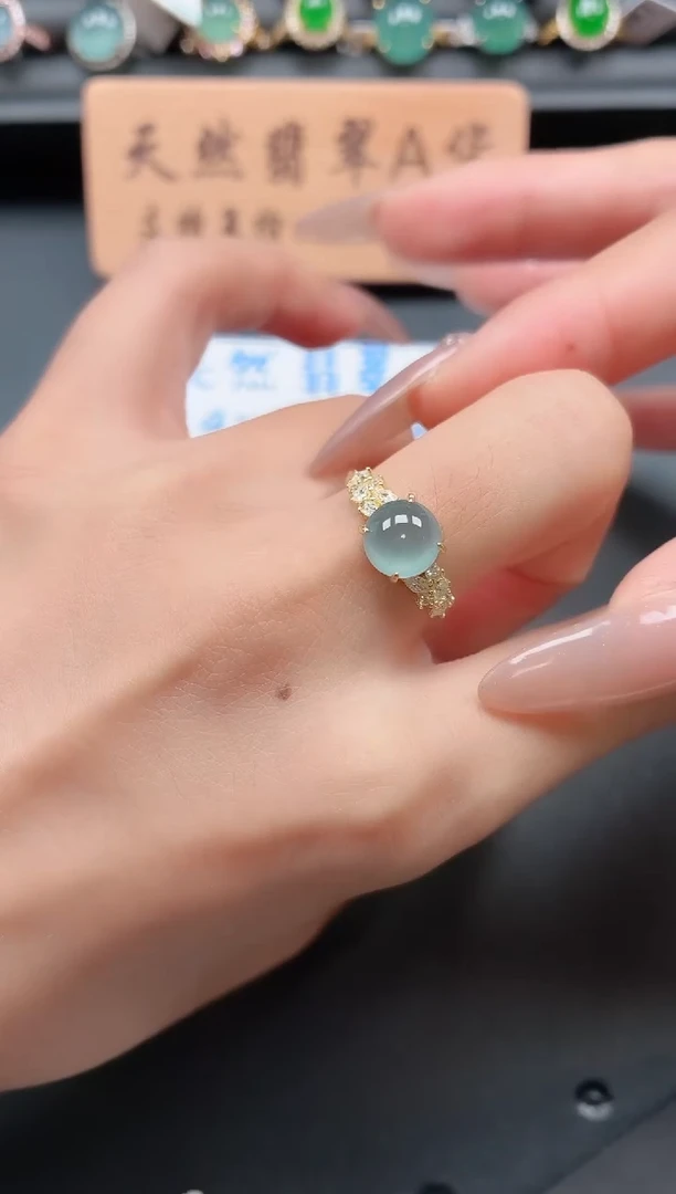 银S925镶嵌戒指翡翠111