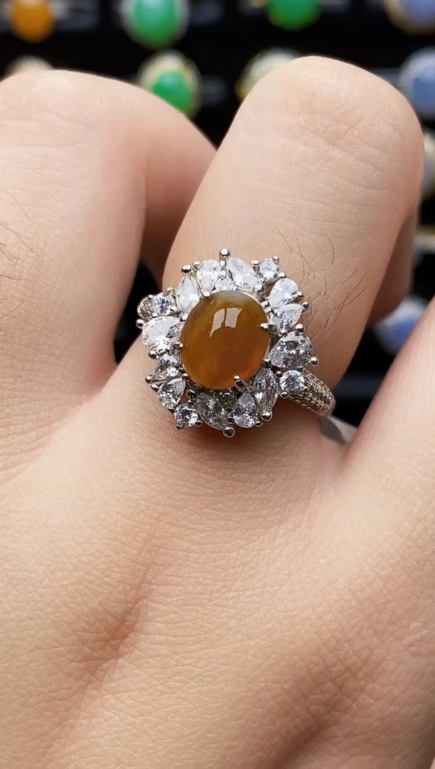 银S925镶嵌戒指翡翠9030