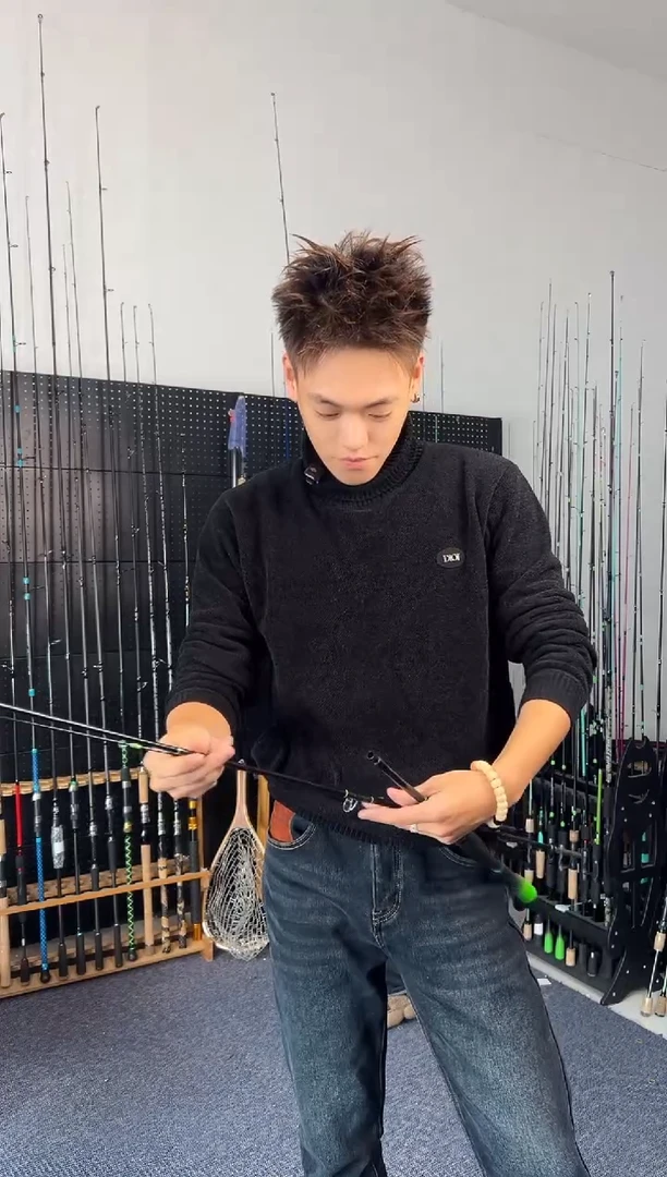 2.4m碳素竹叶青五节直柄2.4米（瑕疵尾货竿，没有售后，介意勿拍）