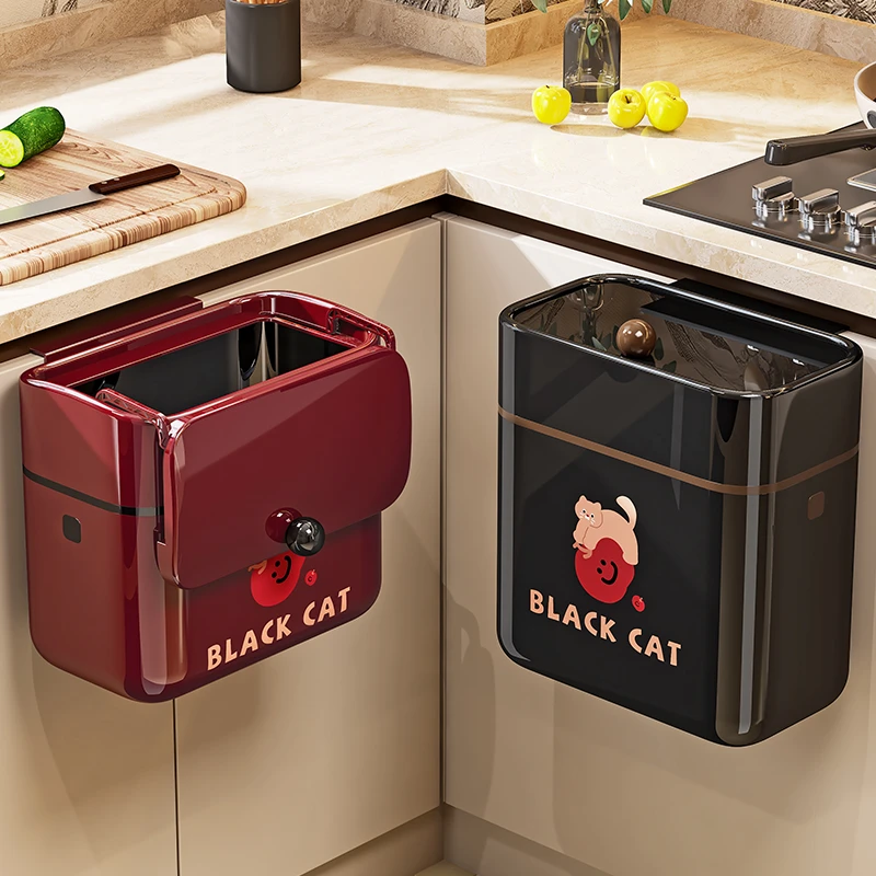 厨房专用壁挂式垃圾桶2025新款带盖大号大容量高颜值免弯腰卫生间