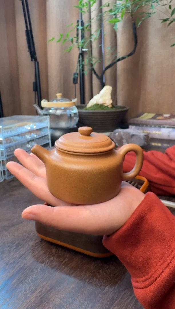 茶壶紫砂大亨徳钟-精工半手制作-老宕口桃花泥-40目-容量：180CC