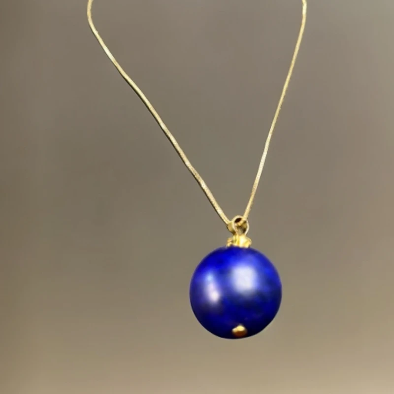 Djy蓝色时尚圆球毛衣链