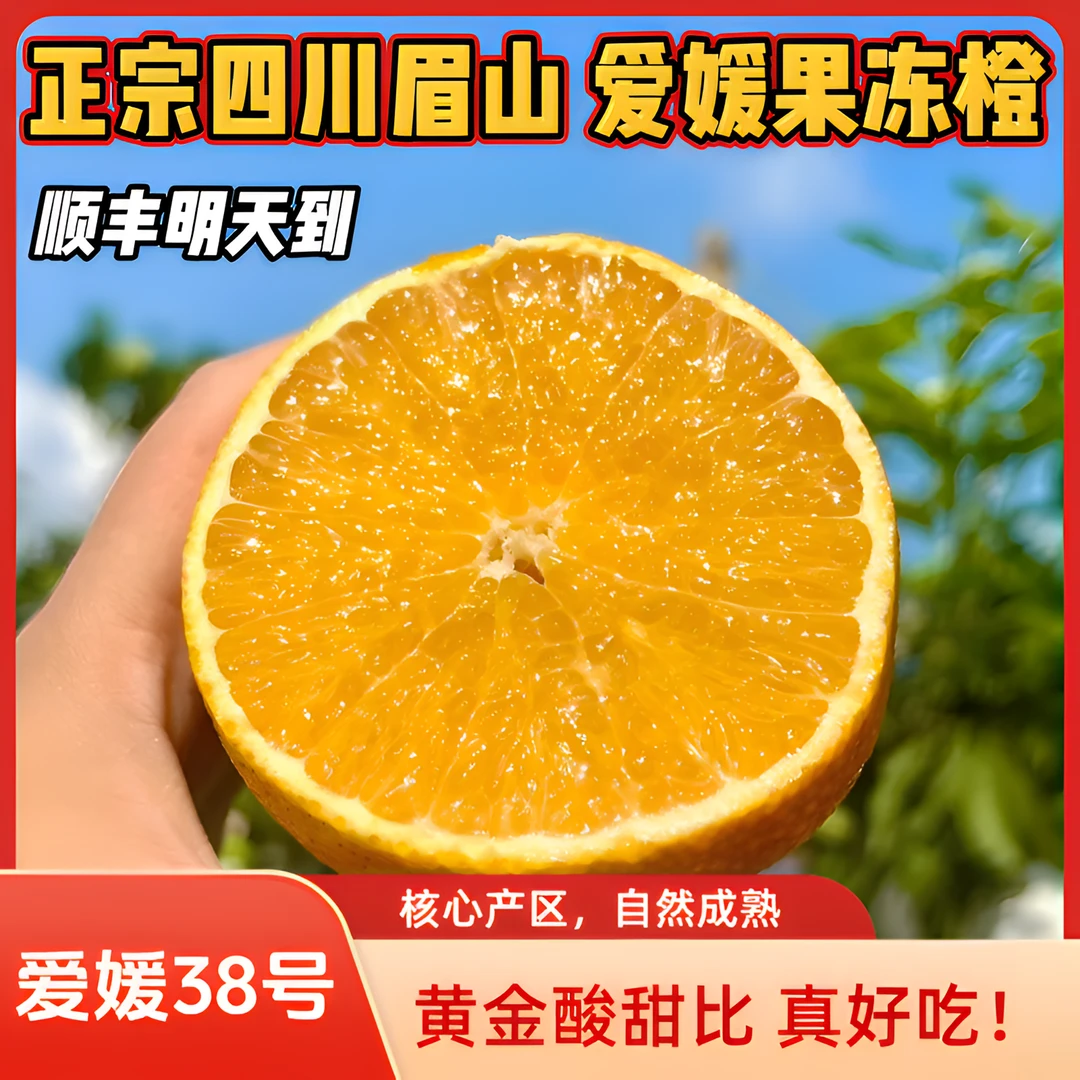 L1【明天到】四川爱媛38号果冻橙 正宗眉山核心产区黄金酸甜比 8分甜2分酸 顺丰今天买明天到四川省
