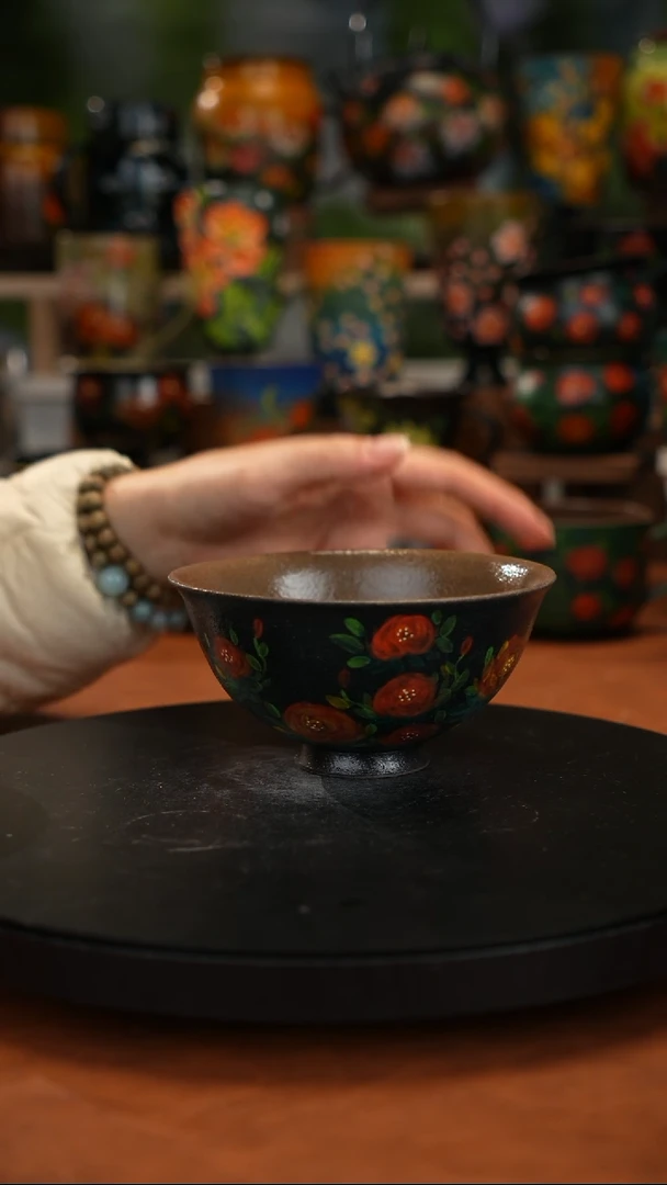 紫砂油画手绘釉下彩