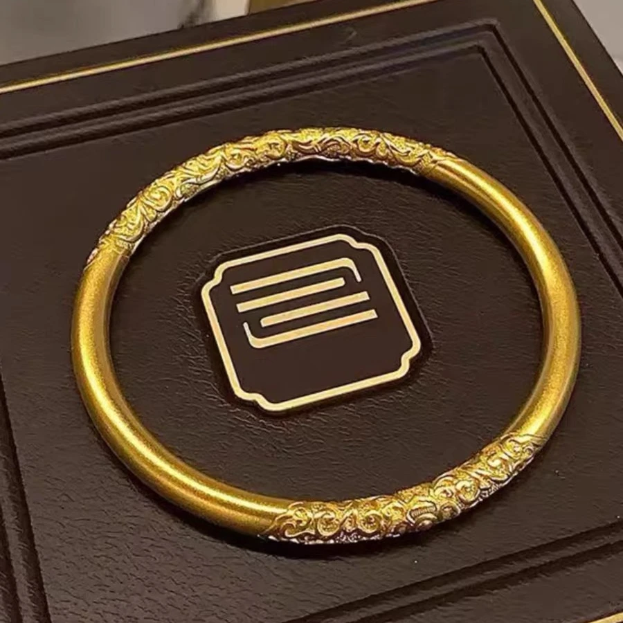 瑞福珠宝 手工镶嵌 祥云雕刻设计款手镯 B100